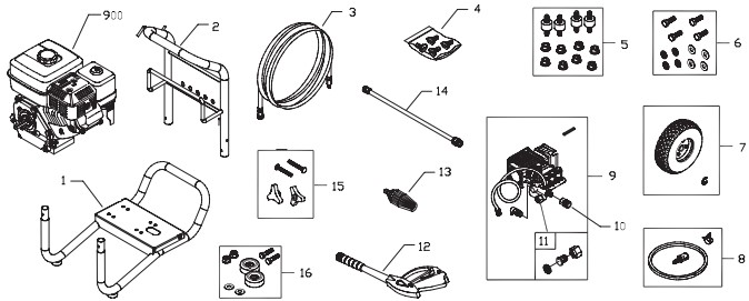 briggs & stratton 020360 power washer repair parts